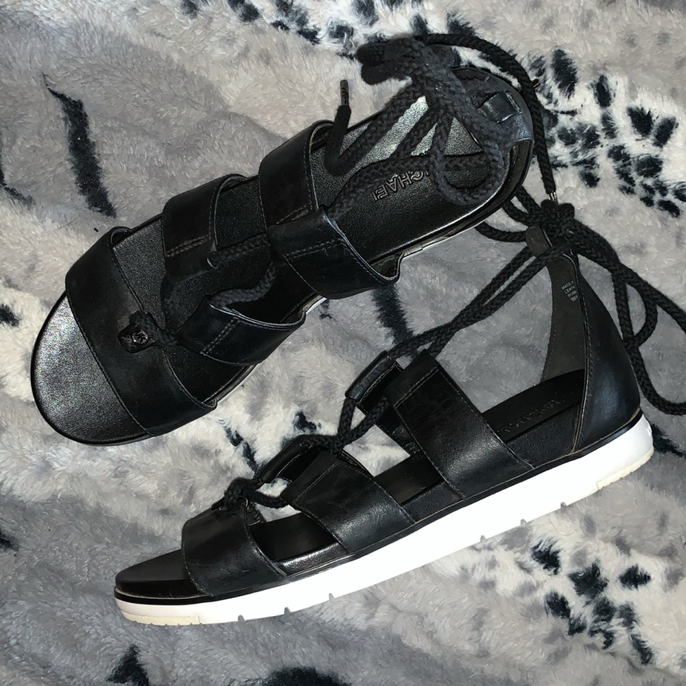 Michael Kors Lace-up Leather Sandals — 9